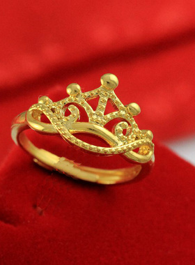 黄铜镀金戒指多款沙金婚庆久掉色