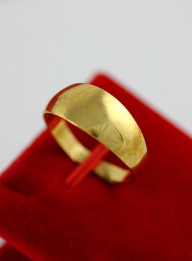 a2黄铜包金色戒指镀金男女款光面