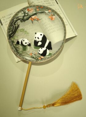 汉墨记苏绣团扇刺绣中式复古双面绣国风扇子结婚送朋友汉服配饰女