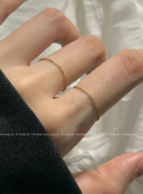 钛钢小众百搭简约特别的戒指