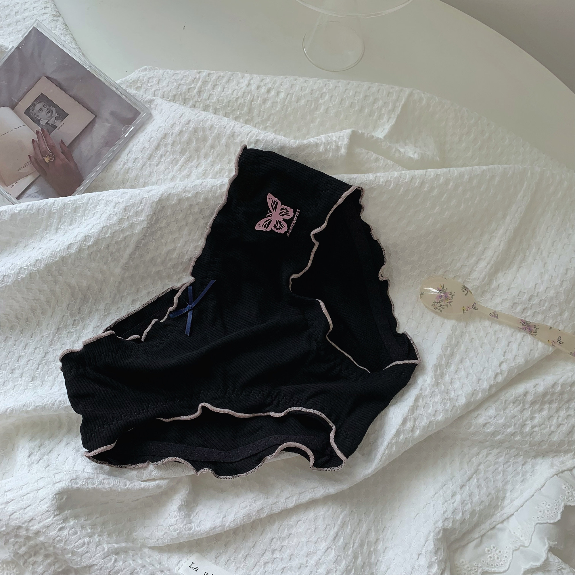 森日和叶立体蝴蝶纯欲日系甜美可爱2025新款内裤女中腰少女三角裤,淘宝优惠券,粉丝福利购,淘宝优惠卷