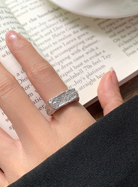 银锡箔纸男女款开口戒