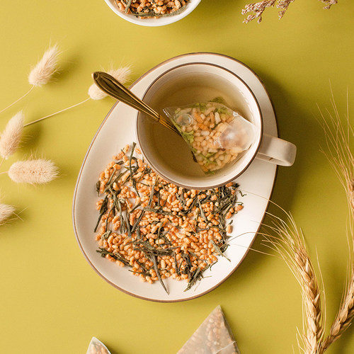 玄米茶日本风味茶包绿茶煎茶糙米茶炒米茶寿司店专用大排档大麦茶 - 图1