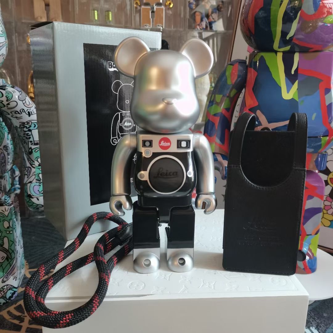 bearbrick400%梵高公仔摆件 高端暴力熊电镀千秋积木熊手办玩偶 - 图1