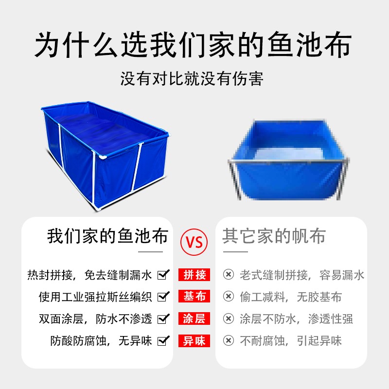 帆布鱼池防水布养殖水池黄鳝专用鱼塘加厚游泳池全套篷布养鱼水箱 - 图1