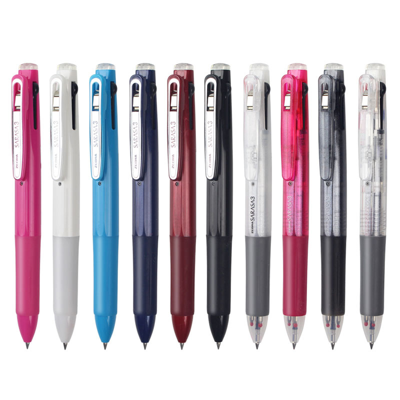 日本ZEBRA斑马三色中性笔J3J2学生用多色中性笔斑马多功能笔0.5-图3