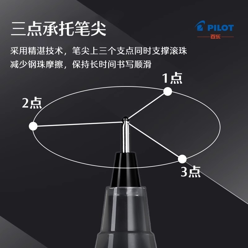 新品PILOT百乐P500金标限定针管中性笔直液式考试水笔0.5mm签字笔 - 图1