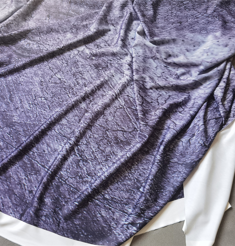 肌理面料 蓝灰纹理岩石轮廓形连衣裙阔腿裤 设计高级定制服装布料 - 图1