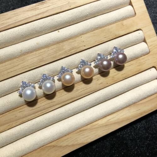 诸暨山下湖天然淡水珍珠耳钉 王妃款皇冠款纯银强光淡水珍珠耳钉 - 图1