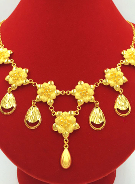 项链新娘结婚头饰两用铜镀金色