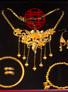 繁花锦簇镂空流苏新娘订婚项链