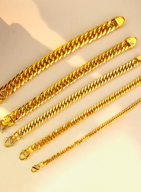 情侣男女款沙金手链不掉色