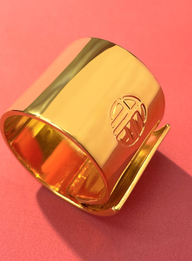 土豪金光面戒指男士沙金