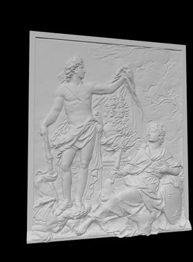 巴黎卢浮宫路易十四半身像石膏浮雕装饰画北欧人物艺术装饰ins风