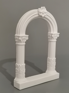 麦田里原创鲜花拱门浅浮雕石膏立体艺术品摆件饰品拍照道具