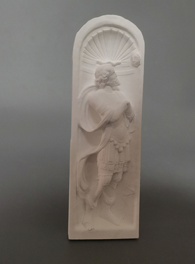 圣人石膏浮雕装饰画扩香桌面扩香摆件北欧风艺术ins浮雕画小众diy