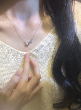 925纯银项链女珍珠锁骨链