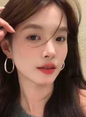 999纯银耳针素圈耳环女