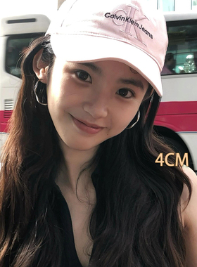 999纯银耳针莫比乌斯素圈大耳环