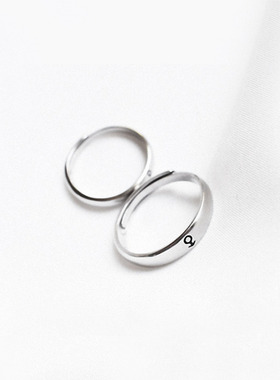 925纯银天生一对情侣戒指韩版