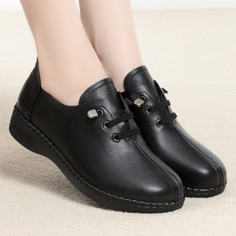 新款春秋真皮软底舒适防滑平底工作鞋单鞋女鞋大码中老年妈妈皮鞋,淘宝优惠券,粉丝福利购,淘宝优惠卷
