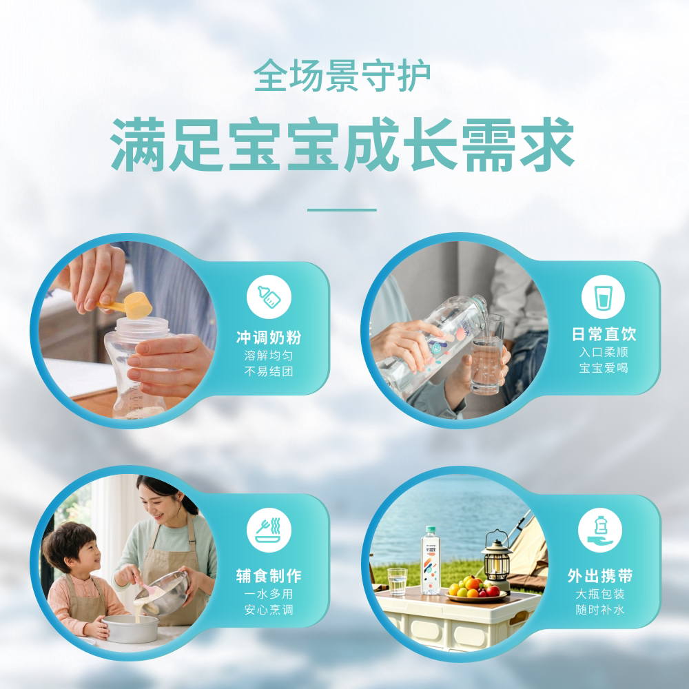 卓玛泉天然饮用母婴水950ml*12瓶*6箱婴幼儿宝宝儿童低钠弱碱性水