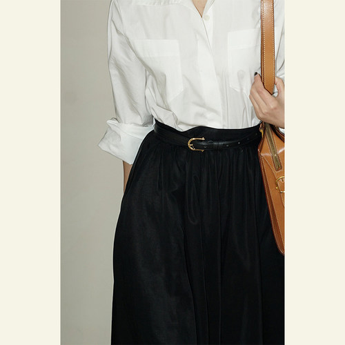 Miroment大酒窝明明同款不锈钢扣头复古女士针扣皮带金扣真皮腰带 - 图0