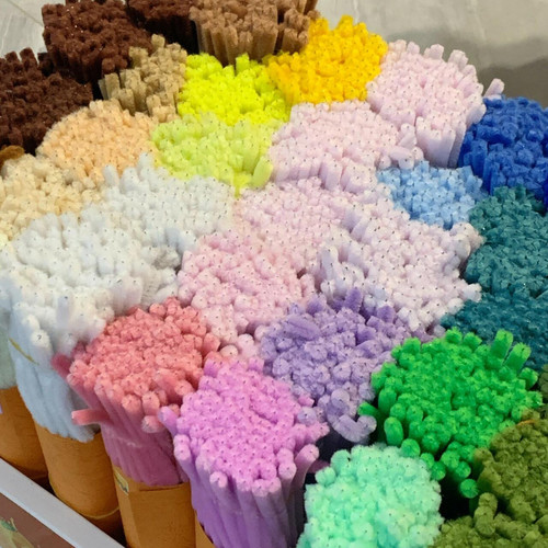 彩色佰宁扭扭棒手工diy材料小学生儿童特密毛根编织幼儿园超密绒 - 图0