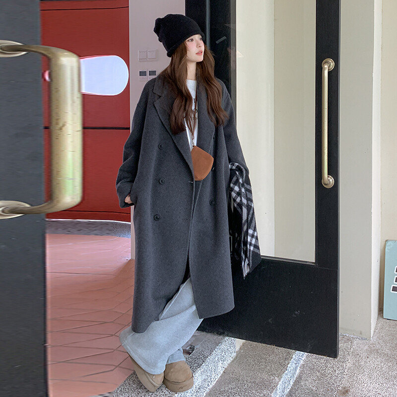 【现货现货】濮院精典款双面羊绒休闲大衣 - 图0