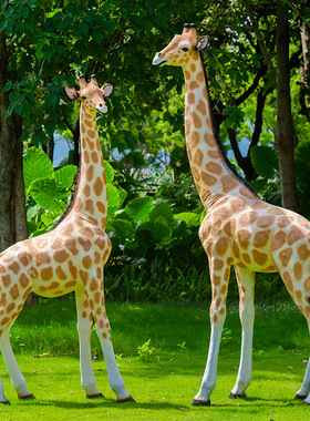 园林庭院楼盘仿真长颈鹿工艺品