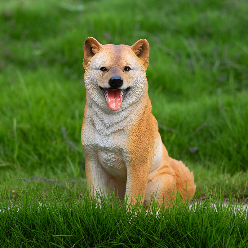 仿真宠物狗模型树脂雕塑柴犬落地摆设金毛家居装饰露台庭院摆件 - 图2