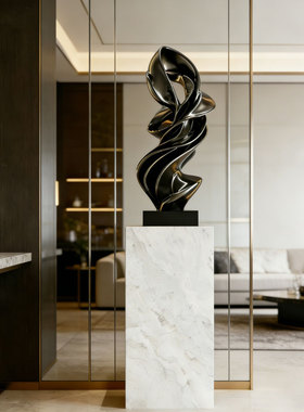 高级感抽象雕塑落地装饰摆件艺术工艺品酒店大堂走廊过道客厅玄关