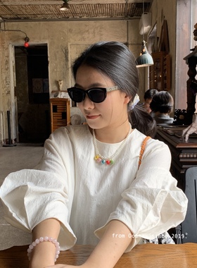青旅摆拍~高级感猫眼墨镜 男女生开车防紫外线眼镜ins嘻哈太阳镜