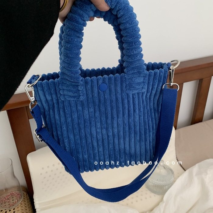 灯芯绒小棉包～百搭秋冬韩国单肩斜挎手提托特包毛绒可爱小众包包,淘宝优惠券,粉丝福利购,淘宝优惠卷