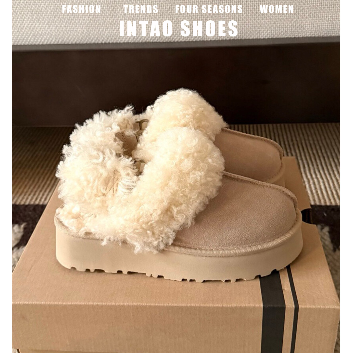 羊羔卷厚底毛毛鞋女冬季外穿2025新款保暖棉鞋加绒两穿包头半拖鞋,淘宝优惠券,粉丝福利购,淘宝优惠卷