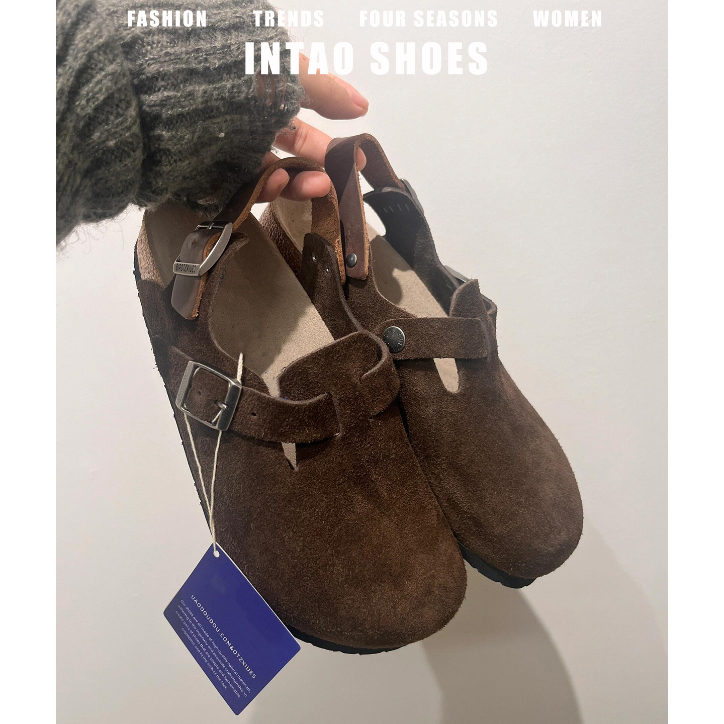 复古磨砂牛皮勃肯鞋女2026春季新款两穿厚底包头软木日系博肯单鞋,淘宝优惠券,粉丝福利购,淘宝优惠卷