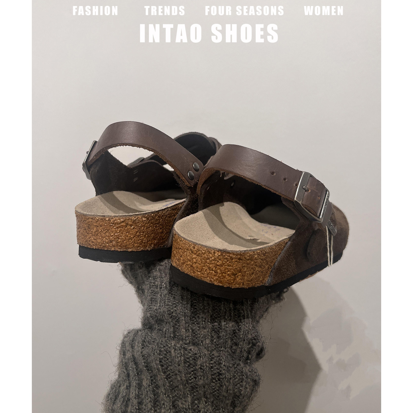 复古磨砂牛皮勃肯鞋女2026春季新款两穿厚底包头软木日系博肯单鞋,淘宝优惠券,粉丝福利购,淘宝优惠卷