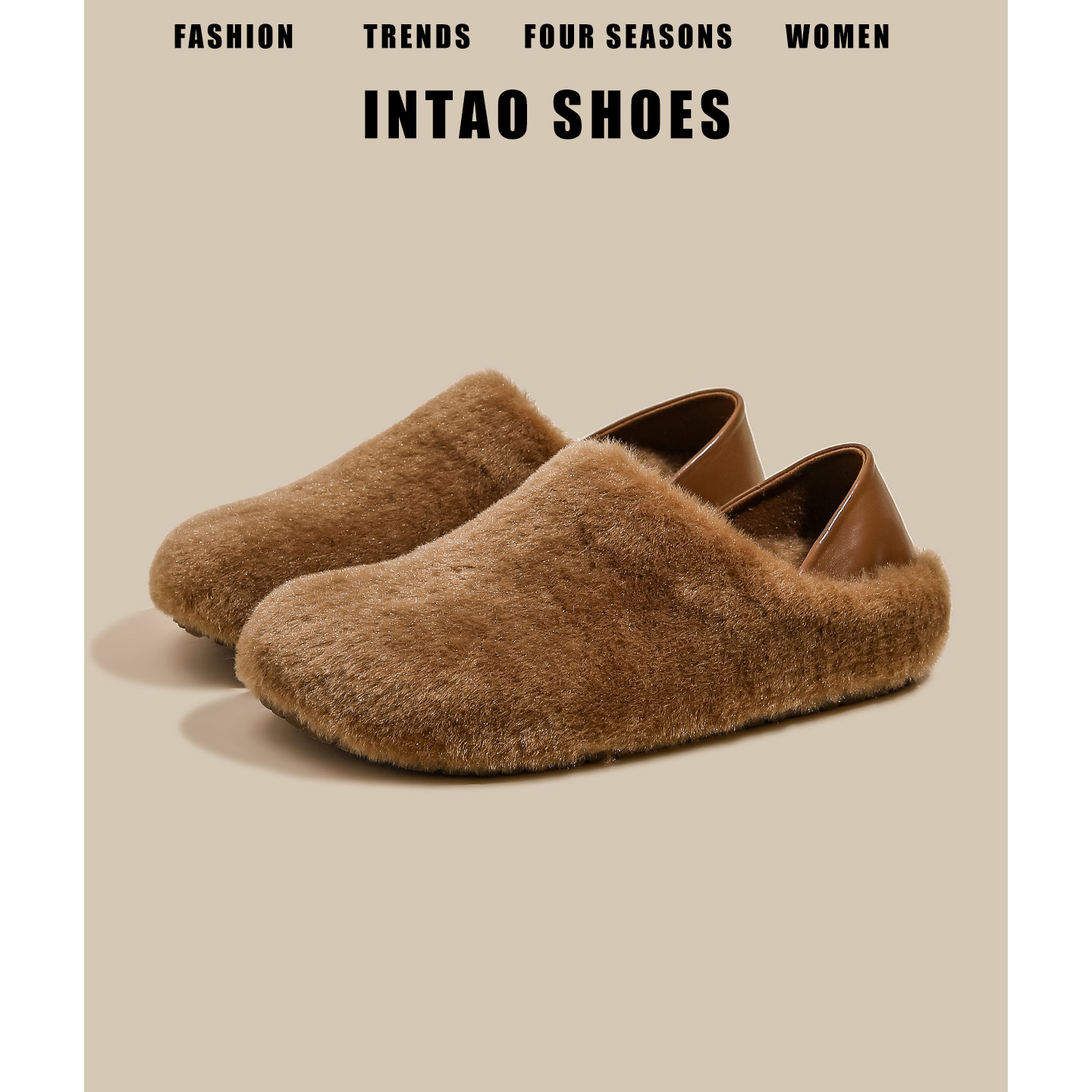 绝美厚底勃肯鞋女冬加绒2025新款一脚蹬深口豆豆棉鞋两穿踩跟单鞋,淘宝优惠券,粉丝福利购,淘宝优惠卷