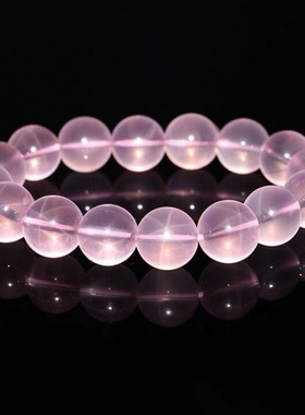 巴西天然粉水晶女手链手串7A级