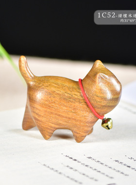 黑檀木绿檀木木雕小摆件礼物迷你猫工艺品猫咪猫猫可爱卡通装饰品