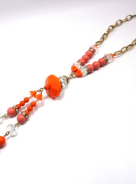 美国大牌珠子镀旧金打标女蓝宝蓝