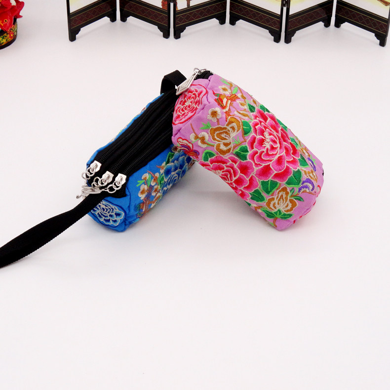 中国风特色刺绣手腕包三拉链零钱包化妆包钥匙包卡包女式包,淘宝优惠券,粉丝福利购,淘宝优惠卷