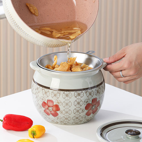 家用耐高温陶瓷无孔油罐厨房老式储油罐子猪油罐红油罐油泼辣子罐 - 图1