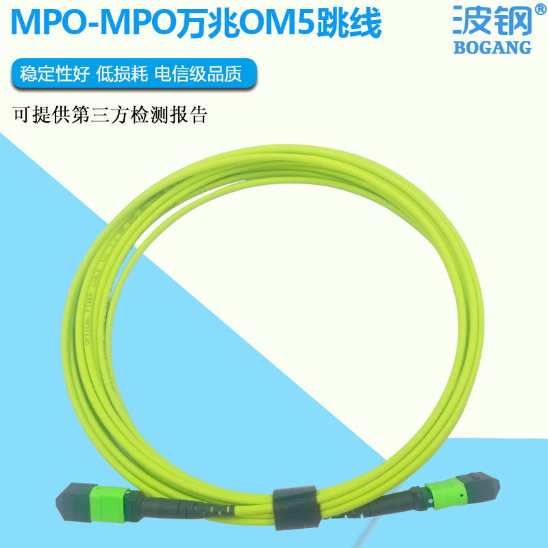 波钢 MPO-MPO/MTP万兆多模OM5/OM4/OM3单模MPO-LC光纤跳线IDC数据中心8芯12芯16芯24芯集束状40G/100G/400G - 图0