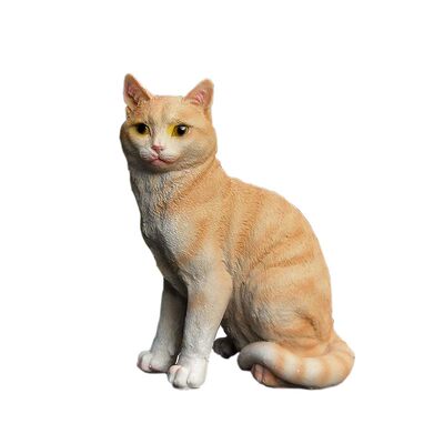 仿真小猫树脂摆件可爱猫咪橘猫模型花园装饰品萌物喵星人生日礼物 虎窝淘
