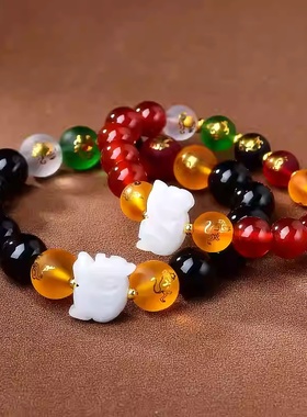 属猴人吉祥佩戴淘运灵阁五岳四神喜合吉宏手链男女2026马年生肖猴