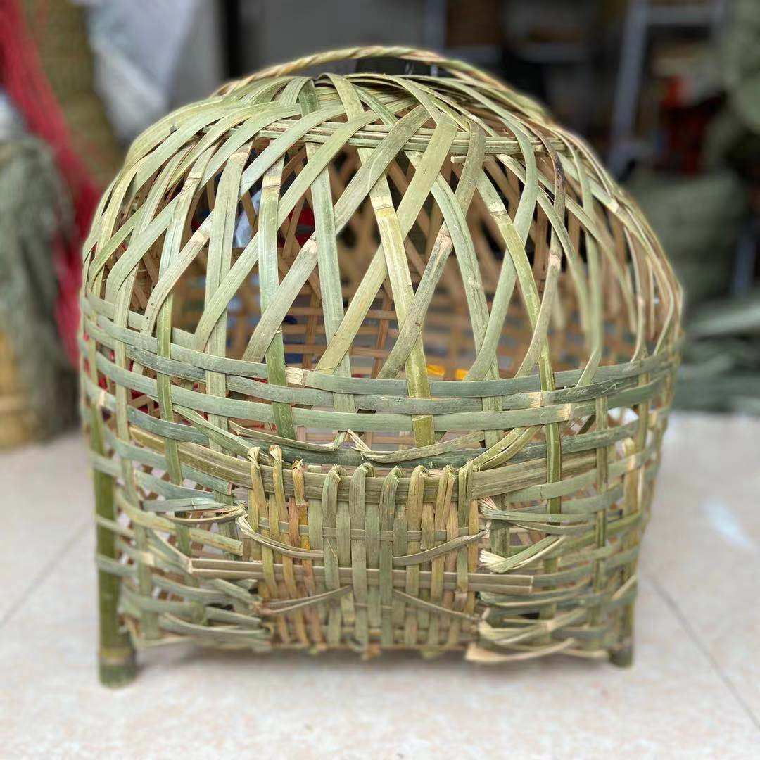 竹编鸡笼产地直销结婚养鸡鹅鸭喜庆鸡笼纯手工鸡笼动物笼竹制品
