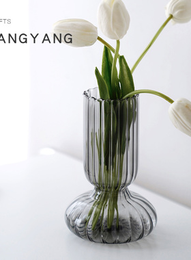 透明摆件小花瓶干花插花家居装饰