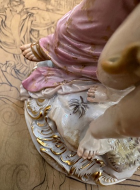 德国meissen梅森陶瓷人偶摆件丘比特维纳斯