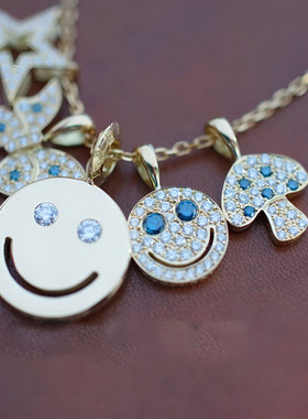 EYEFUNNY蝴蝶蘑菇百搭吊坠项链潮